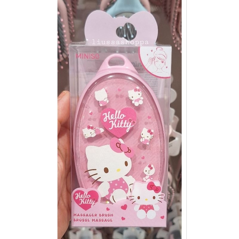 Sisir Miniso - Sanrio Characters Pink Collection Glitter Massager Brush