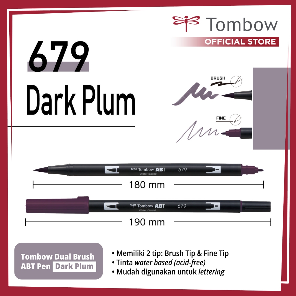 

Tombow Dual Brush ABT Pen Dark Plum