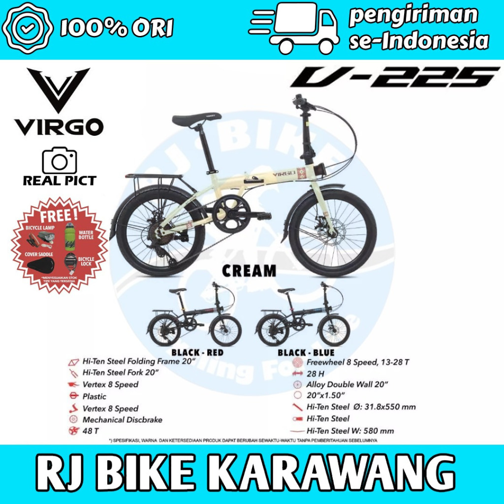 SEPEDA LIPAT VIRGO V225 DISCBRAKE 8SPEED BY PACIFIC