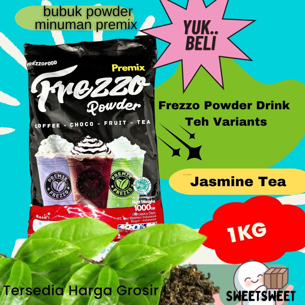 

Sweetsweet Frezzo Jasmine Tea | Bubuk Minuman Jasmine Tea Power Drink Kemasan 1 Kg | Bisa COD dan Grosir