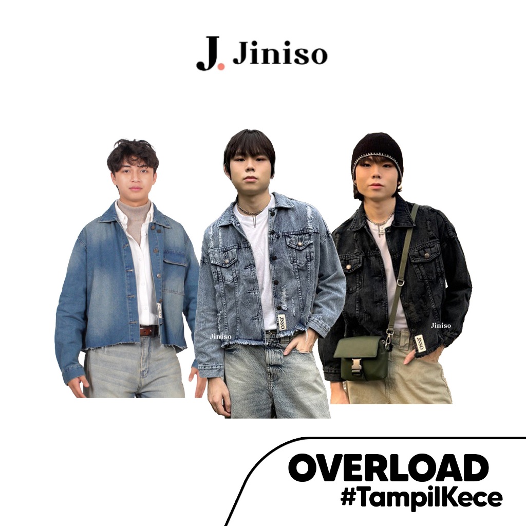 JINISO Pria Oversize Jaket Jeans