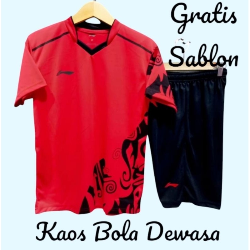 1 Stel Kaos Bola Dewasa Uniseks Free Sablon Nama dan Nomor