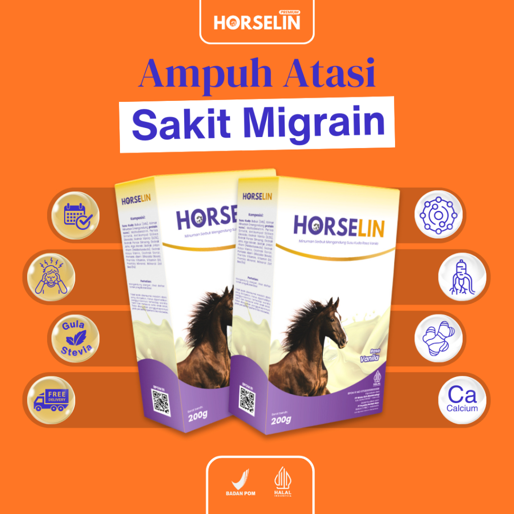 

Obat Sakit Kepala Migrain HORSELIN Untuk Atasi Migrain Akut (200gr) Susu Promo