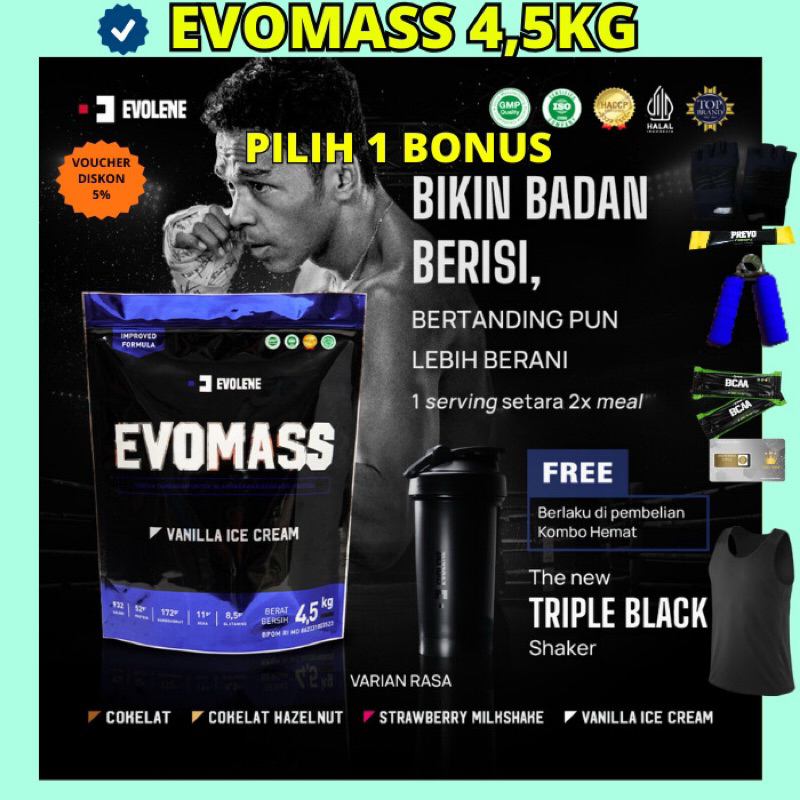 EVOMASS 4,5kg - VANILLA ICE CREAM 10lps