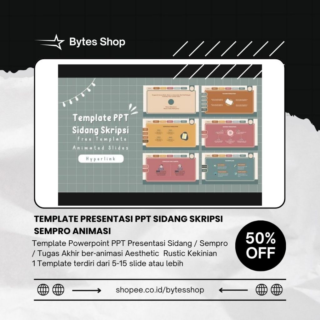 Template Presentasi PPT Sidang Skripsi Sempro Animasi Aesthetic PPT atau PowerPoint