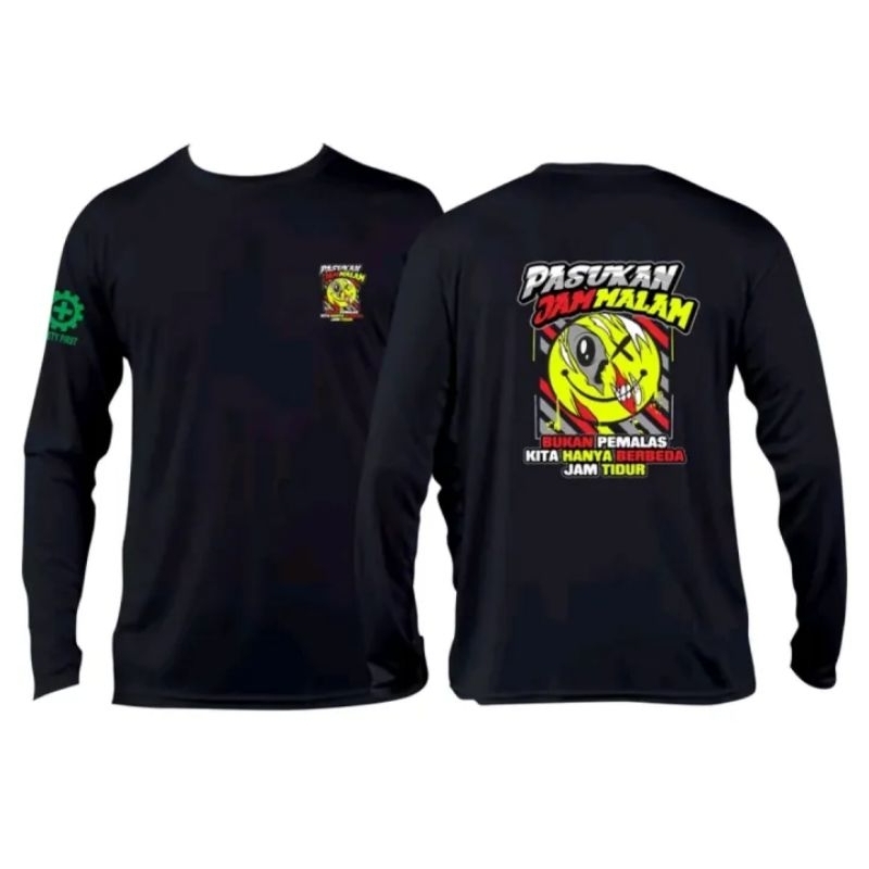 KAOS LENGAN PANJANG HITAM KEREN PASUKAN JAM MALAM