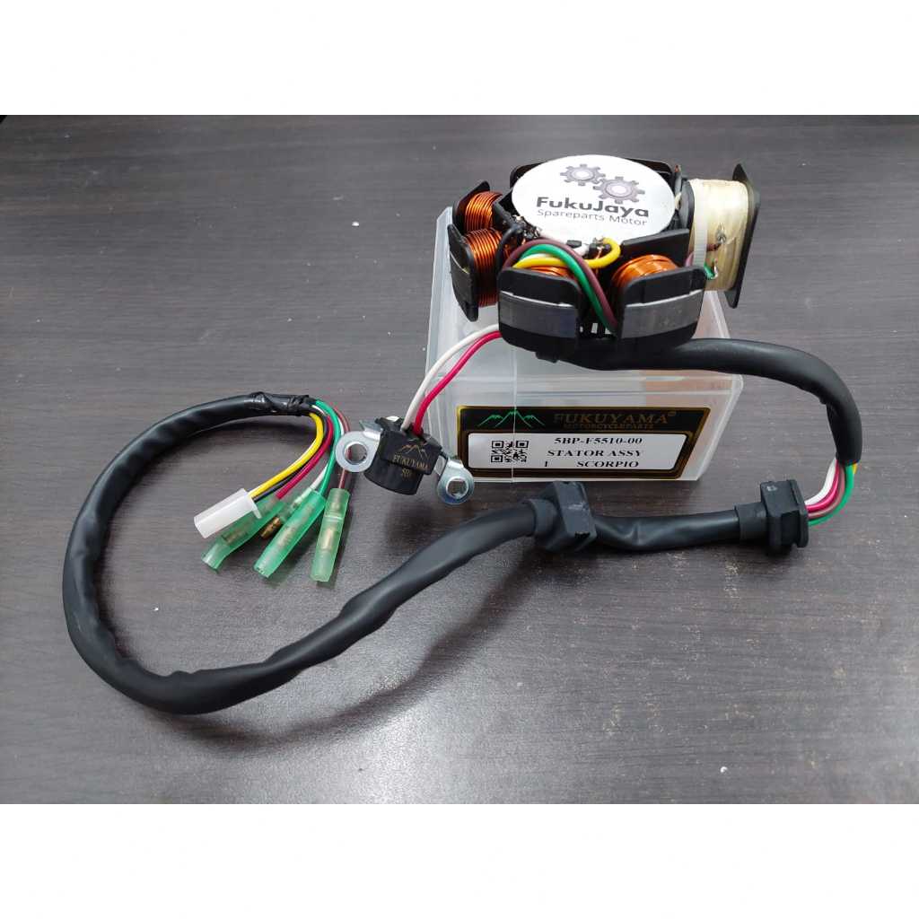 Fukuyama Stator Assy Comp 6 Spull Spul Spool + Pulser Yamaha Scorpio (5BP) - Fukujaya Sparepart Moto