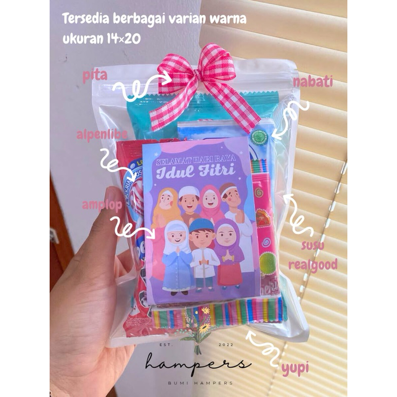 

Mini gift snack/Mini snack hampers/Gift ultah/Gift sempro/Gift eid (FREE CUSTOM TEXT) termurah 14x20