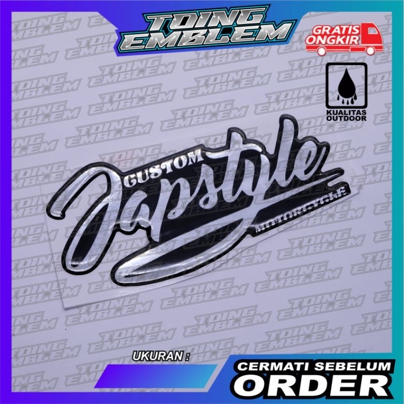 emblem tangki motor custom/ emblem Japstyle/ emblem timbul Japstyle