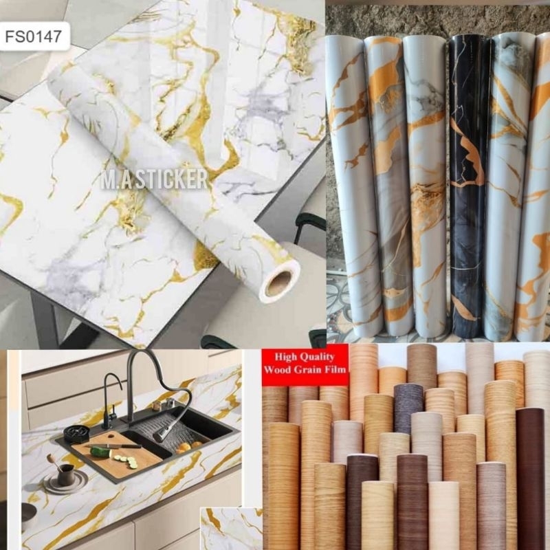 stiker kayu PVC pelapis furniture meja lemari kayu triplek premium