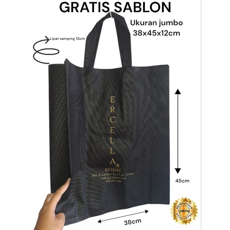 

Tas belanjan bahan spunbond uk 38x45x10 selisih dikit