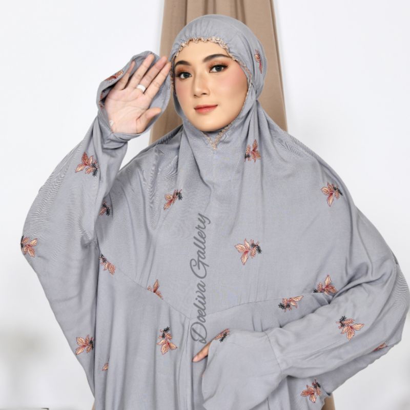 Mukena terusan Katun Adem Tatiana Bordir Khas Tasikmalaya