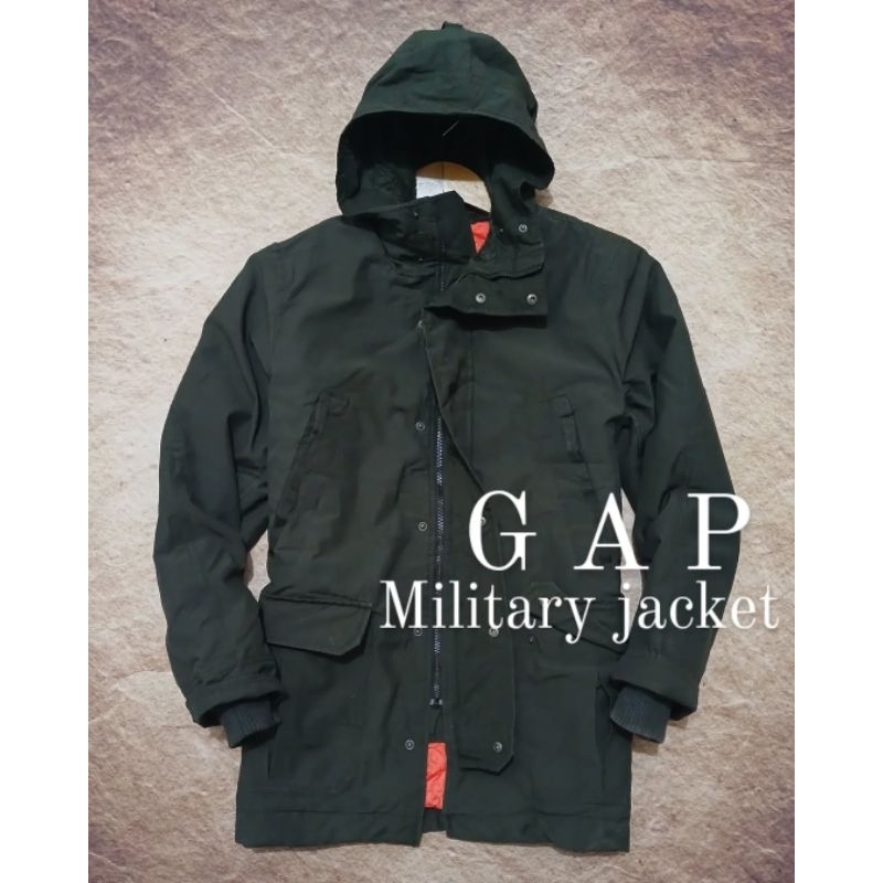 Jaket parka military keren GAP kanvas tebal second preloved