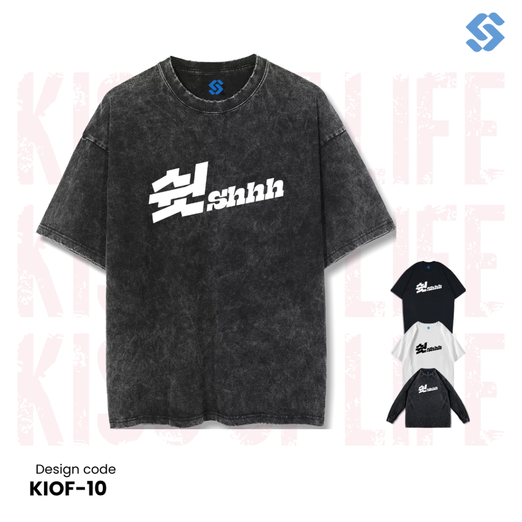 SANZ kaos KISS OF LIFE | stonewashed washed sandwash t-shirt | black white longsleeve | KIOF-10