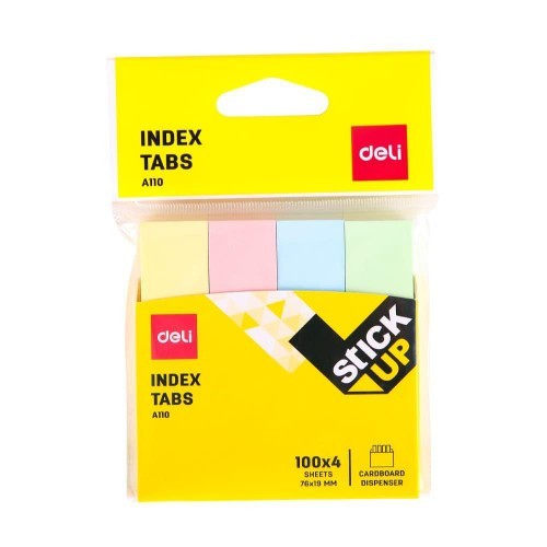 

Index Tabs A110 Deli/Pembatas 100 sheets x 4 warna (76x19mm)