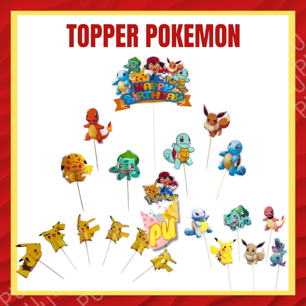 Topper POKEMON / Topper Kue Pokemon Pikachu