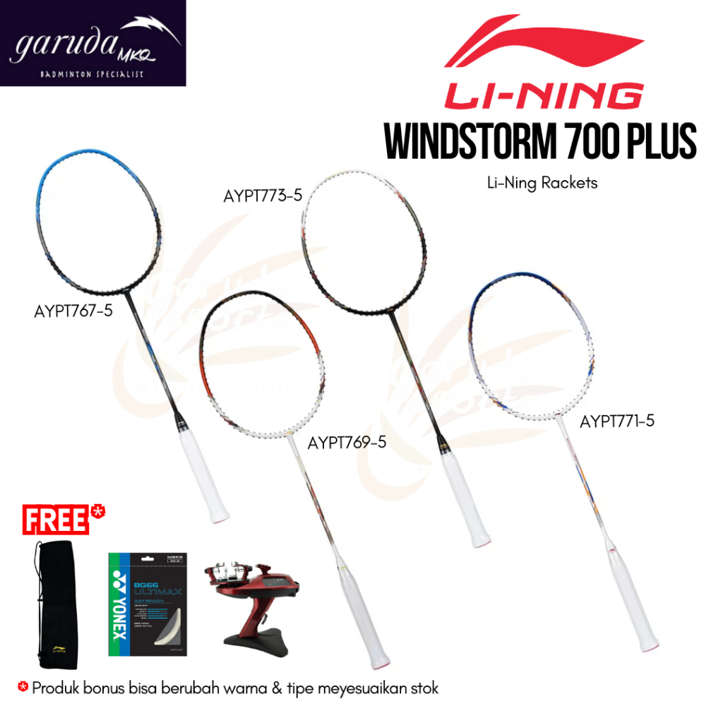 RAKET BADMINTON LINING Windstorm 700 Plus / Lining WS 700+ / LINING Windstorm 700Plus