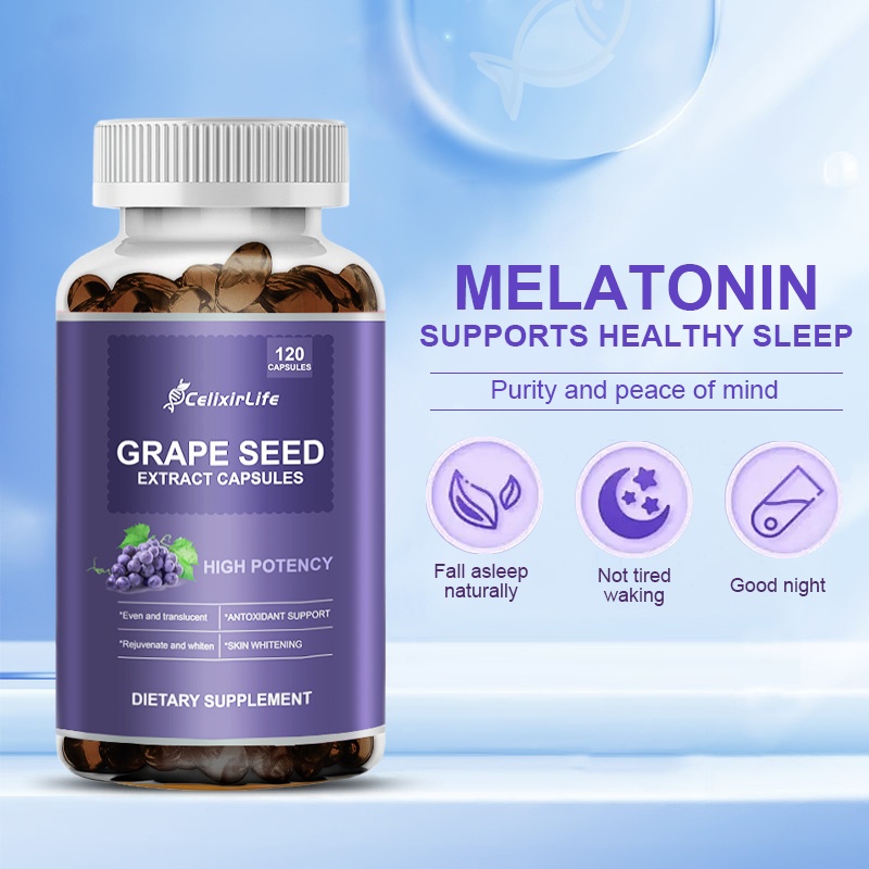 CelixlrLife Pure Grape Seed Extract 400mg 120 Capsules Natural Grape Seed Oil Powerful Antioxidant &
