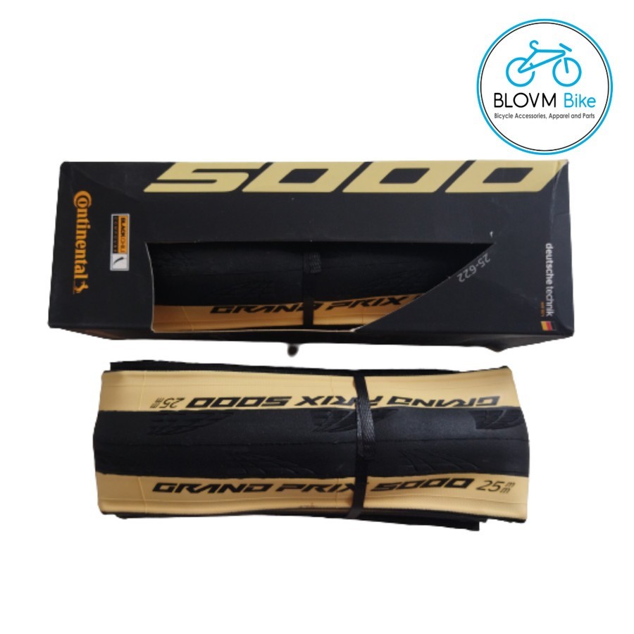 Ban Luar Continental GP5000 Black Cream Clincher Ban Sepeda Roadbike