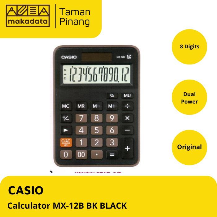 

CASIO CALCULATOR / KALKULATOR CASIO MX-12B BK BLACK (1 PCS)