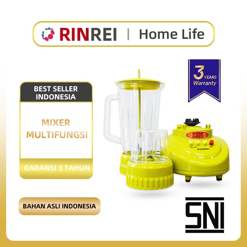 Rinrei COD Blender Plastik 3 In1 Pisau Foodgrade Multifungsi  Garansi Resmi 3 Tahun Murah In & 3 Nat