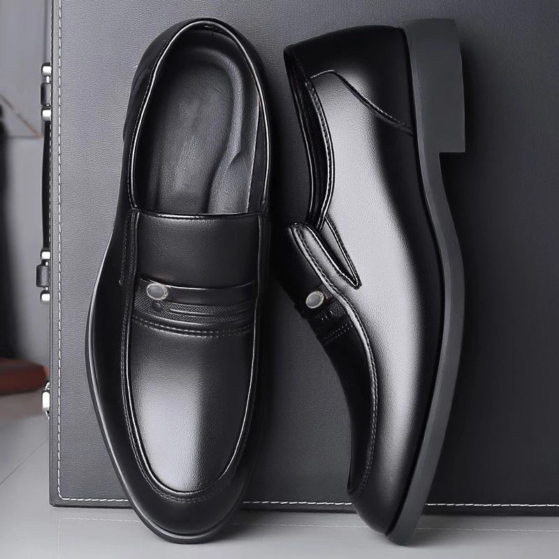 TwoStorePantofel Sepatu Kerja Pria Pantofel Slip On Anti Slip warna Hitam dan Coklat / Kode A203