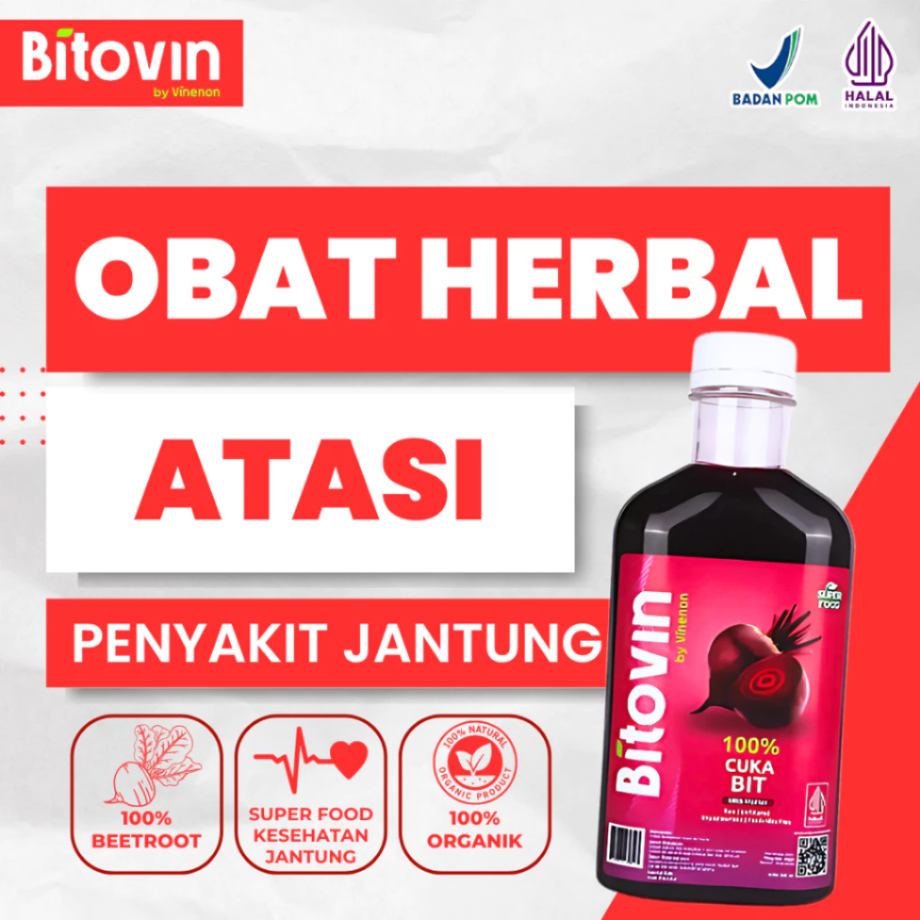 

BITOVIN - Cuka Buah Bit Original - Penambah Darah Secara Alami - Solusi Untuk Kesehatan Jantung / Buah Bit Penambah Darah