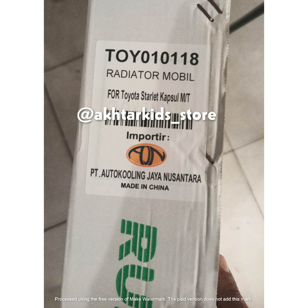 Radiator Starlet Kapsul Manual Runner