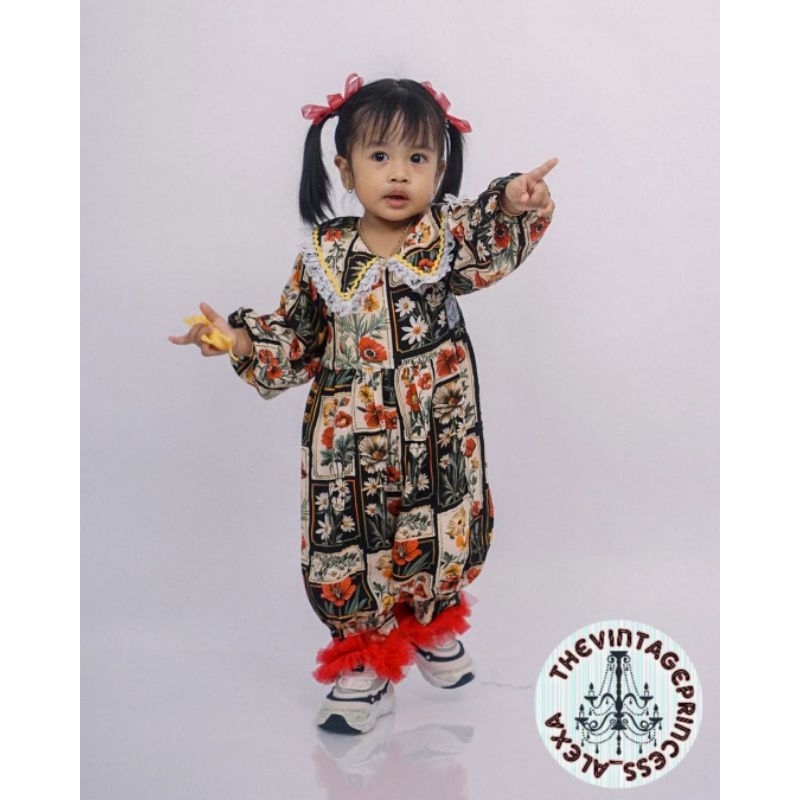 The Vintage Princess Alexa | Jumper Vintage | Jumpsuit Dolly | Doll Dress | Dolly Dress Anak | Baju 