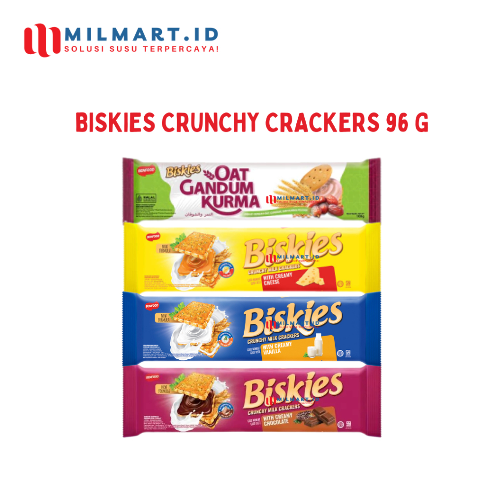 

BISKIES CRUNCHY MILK CRACKERS SANDWICHI BISKUIT RASA OAT GANDUM KURMA/CHOCOLATE/VANILLA/CHEESE