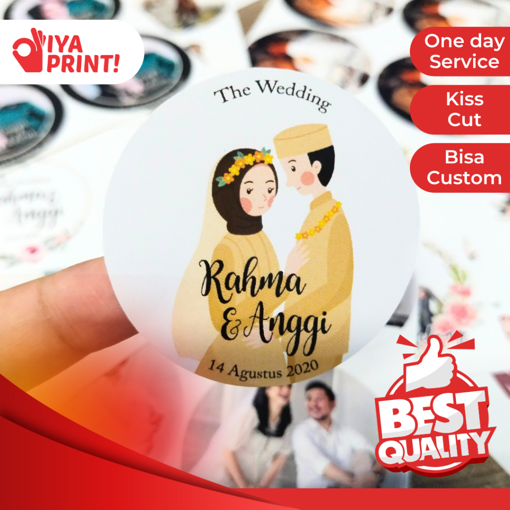 

Sticker Wedding Souvenir Stiker Pernikahan Custom Ucapan Nikah Nikahan Perlembar