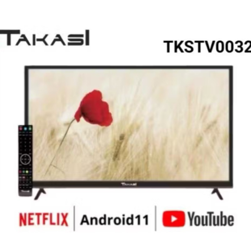 TAKASI ANDROID TV 32 INCH - TV ANDROID 32 INCH TAKASI - ANDROID TV NETFLIX YOUTUBE 32 INCH - LED TV 