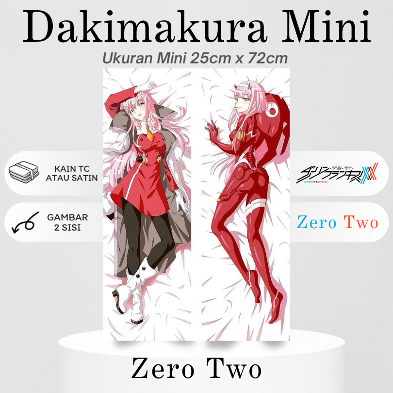 DAKIMAKURA Mini ZERO TWO 02 Darling in the Franxx Bantal Anime Waifu Mini