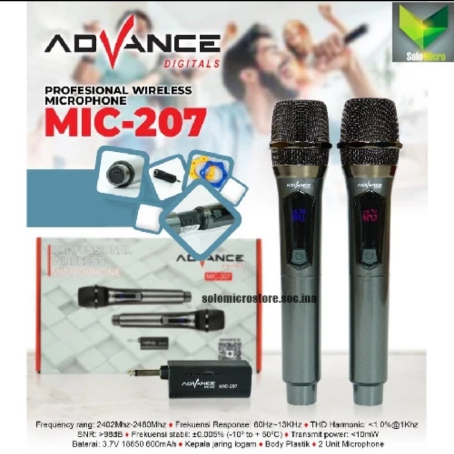 MIC ADVANCE 207 MIC ADVANCEWireless Mircophone Mikrofon Bluetooth USB