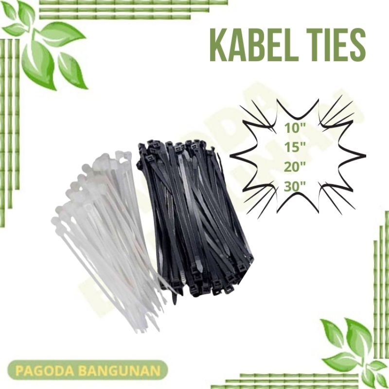 

100pcs KABEL TIES NYLON CABLE HITAM PUTIH 10cm 15cm 20cm 25cm 30cm
