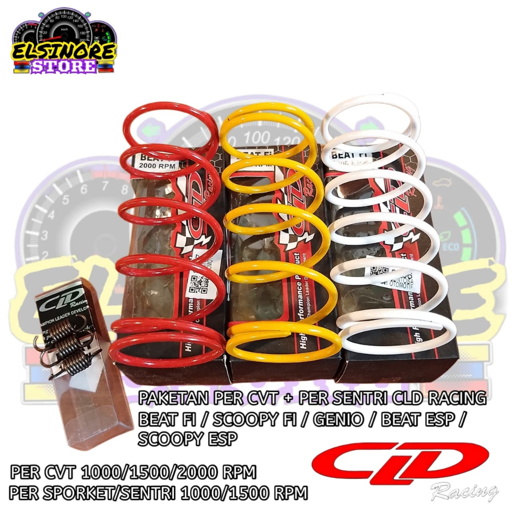 PAKETAN PER CVT + PER SPORKET/SENTRI CLD RACING BEAT FI/SCOOPY FI/GENIO 1000/1500/2000RPM + PER SPOR