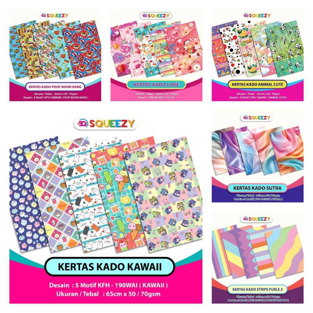 

Kertas Kado 10 Lembar 3 Desain - Kertas Sampul Kado - Kertas kado Gift