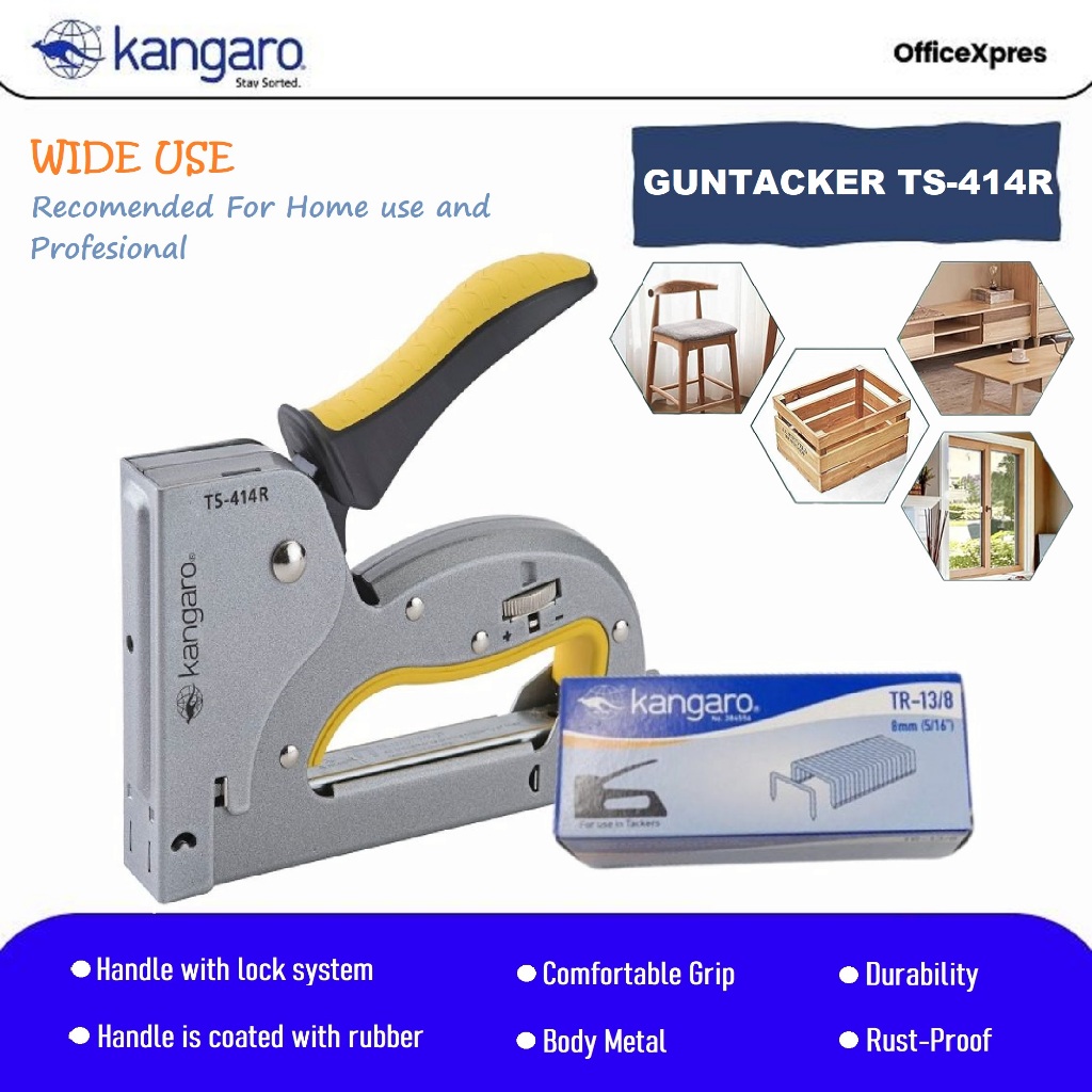 

Stapler Tembak / Guntacker TS 414R Sejenis MAX TGA / Stapler Sofa / Staples Tembak Jok Motor / Gun Tacker Kangaro