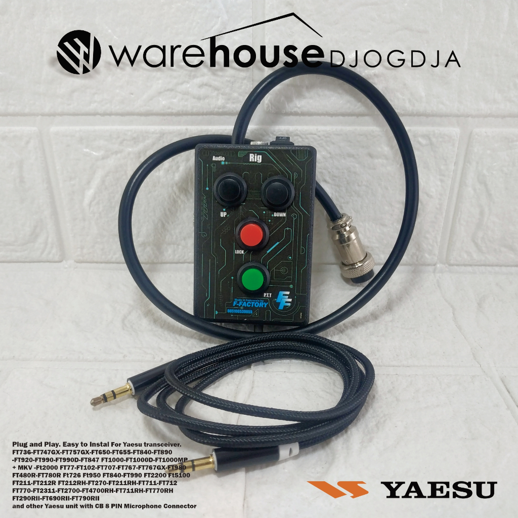 PTT Box Radio Komunikasi Rig Yaesu Konektor CB 8 Pin. FT736-FT747GX-FT757GX-FT650-FT655-FT840-FT890 