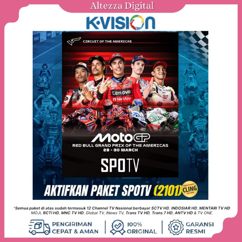 Tv Voucher Paket K-Vision SPOTV Atau Paket MotoGP 1 Tahun Bisa semua jenis K-Vision