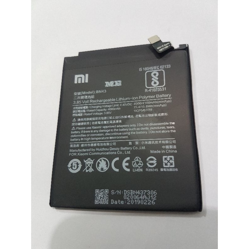 Batre Xiaomi Redmi Note 4x Batrai BN43