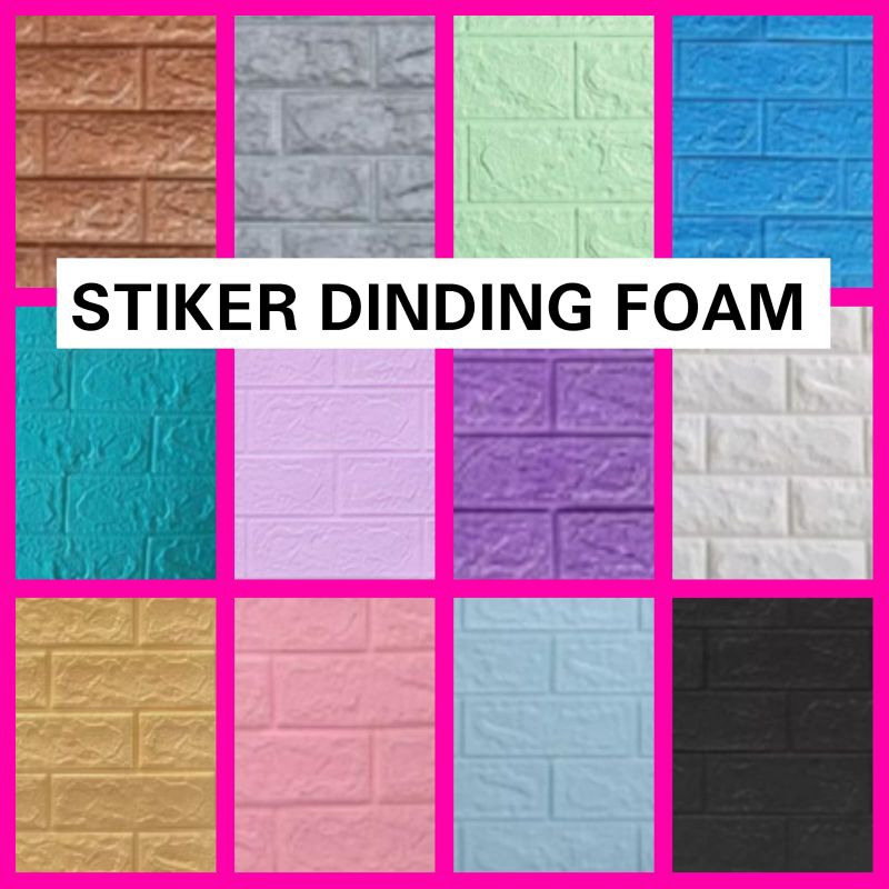 M2M WALLPAPER Wallfoam Wallpaper Sticker Foam Bata Putih 3D Stiker Bata Foam 3Dimensi Bata Foam 3D F