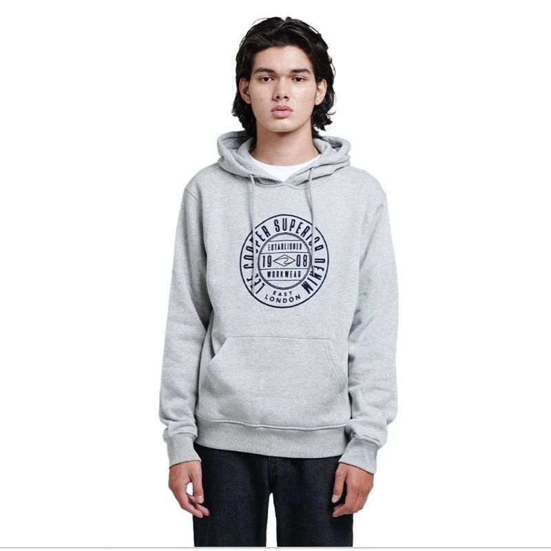 Lee Cooper superior denim Hoodie grey unisex _ sweater pria wanita