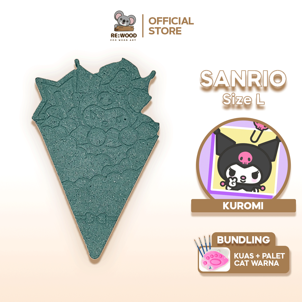 

Wood Painting Kuromi Ice Cream | Size M | DIY Melukis Karakter Kanvas Kayu Seri Sanrio Es Krim