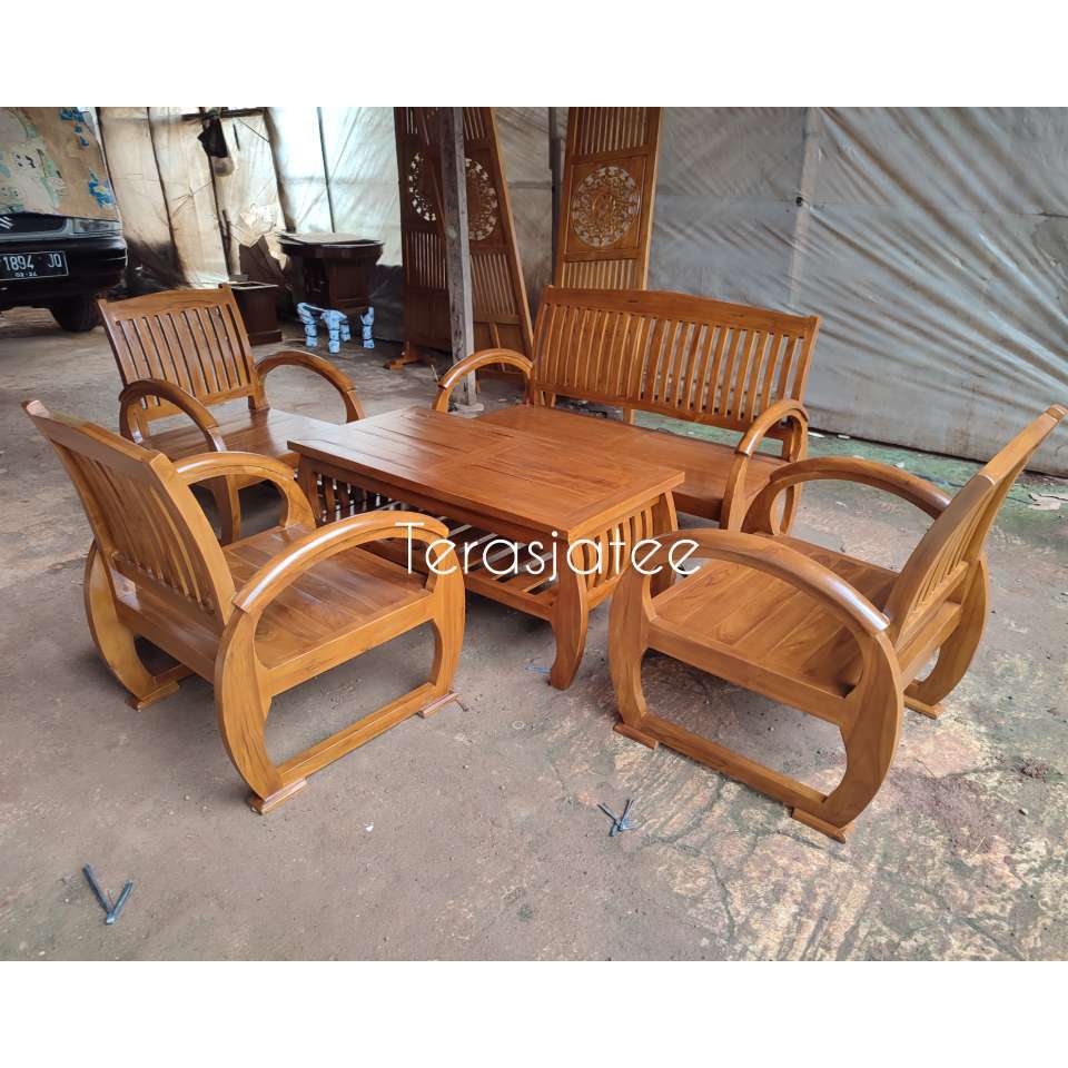 Kursi Tamu Sedan Kayu Jati 2111 Meja