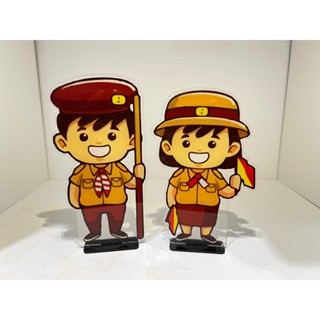 Piala Pramuka Akrilik Custom Piala Anak Pramuka Piala Jambore Pramuka Figur Piala Pramuka