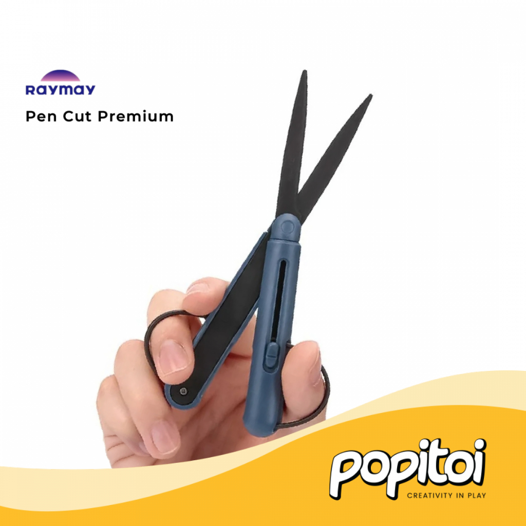 

Raymay Pen Cut Premium Scissors Standard Gunting Fluorine Titanium Anti Lengket Mini Portable Mobile Lipat Bentuk Pen Pena PenCut Stainless Steel