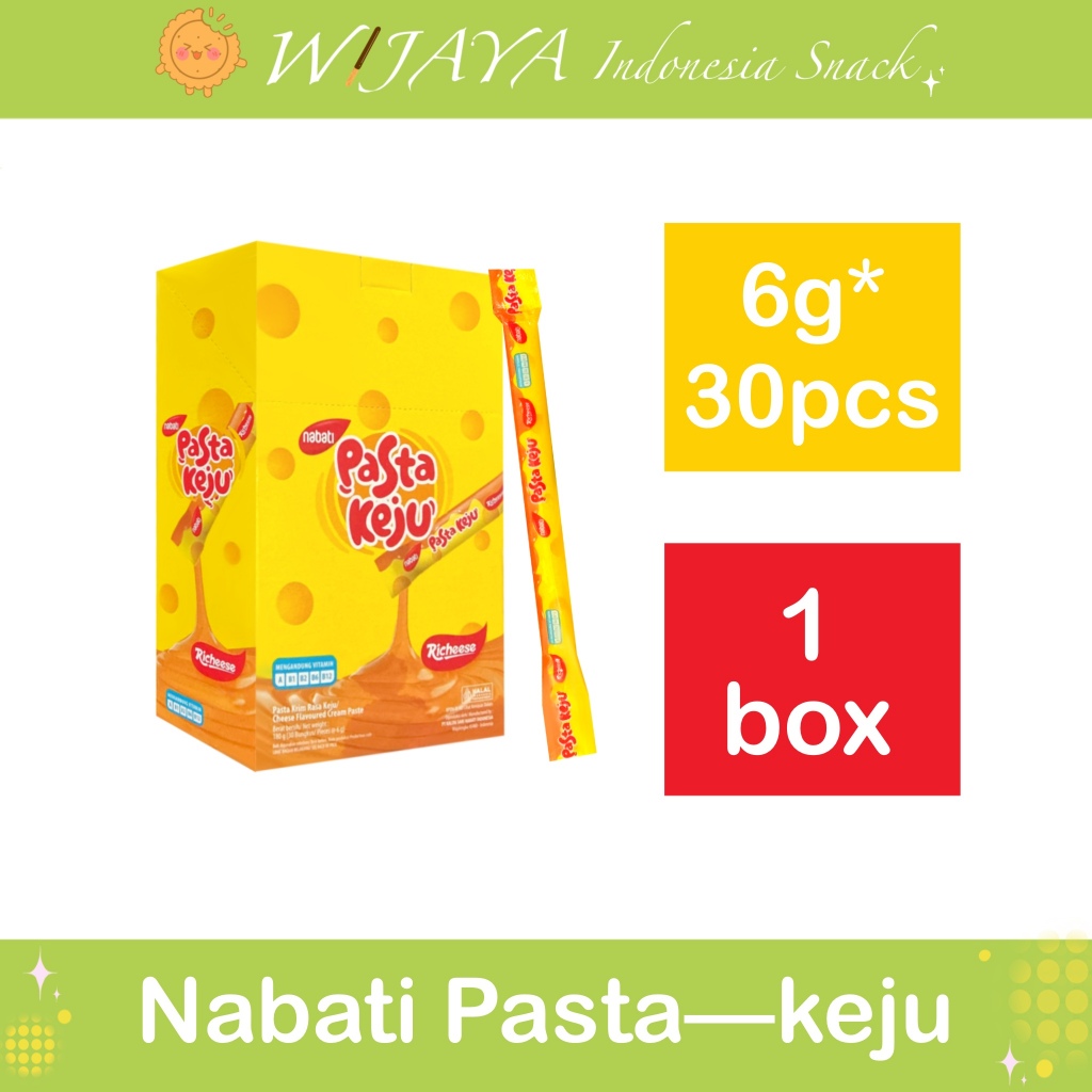 

Ukf5Pc6F4H (Kuliner.Kita) Richeese Nabati Pasta Keju Dan Cokelat 1Box Isi 30 Pcs 200G