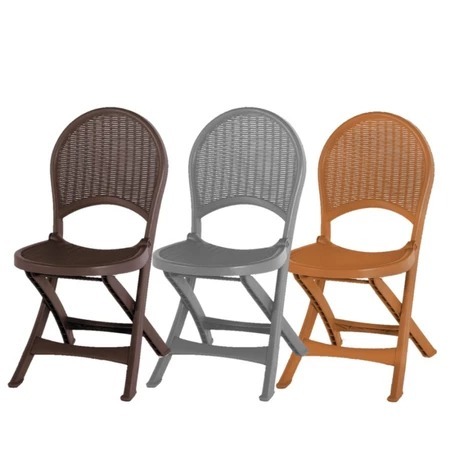 KURSI LIPAT PLASTIK OLYMPLAST MOTIF RATTAN OFC OLYMPLAST FOLDING CHAIR
