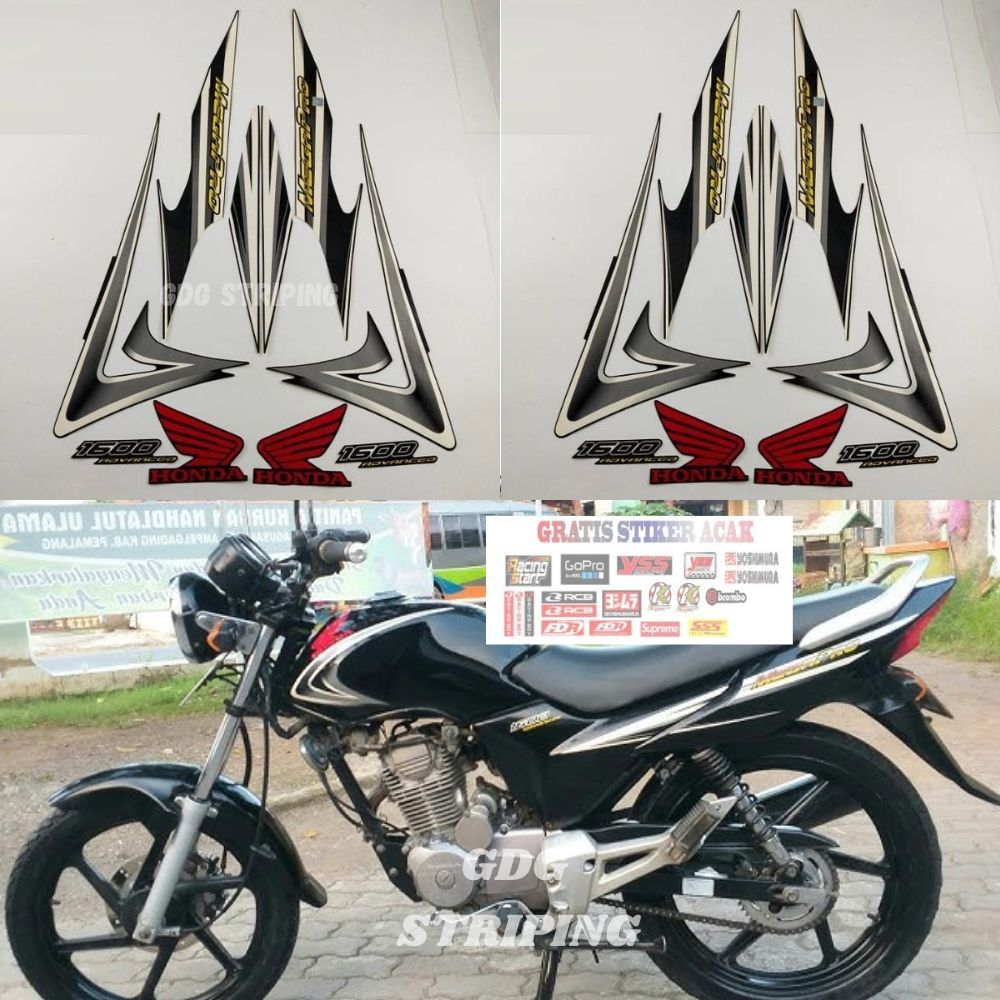 Striping Stiker Honda Megapro Primus 2006 2007 Hitam Murah GDG